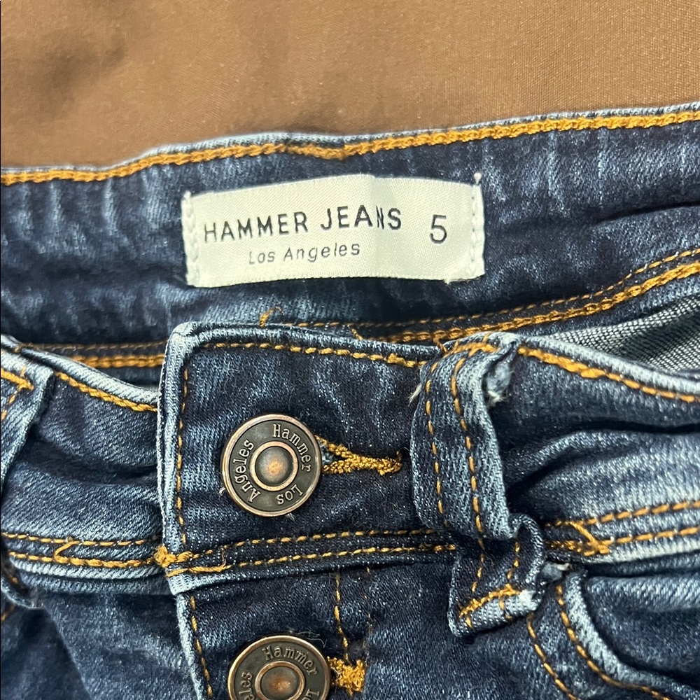 High Rise Blue Distressed Jeans - Picture 2 of 5